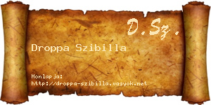 Droppa Szibilla névjegykártya